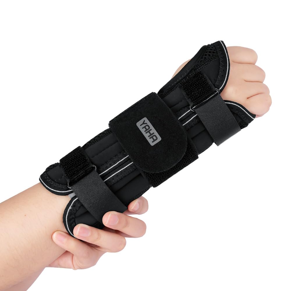 YAHA Wrist Supports for Carpal Tunnel Day Night, Wrist Splint with 3 Stays for Men Women, Breathable Wrist Brace for Arthritis, Tendonitis, Sprained - Right S/M