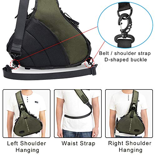 CADeN Camera Bag Crossbody Bag, Compact Camera Sling Case with Rain Cover and Tripod Holder