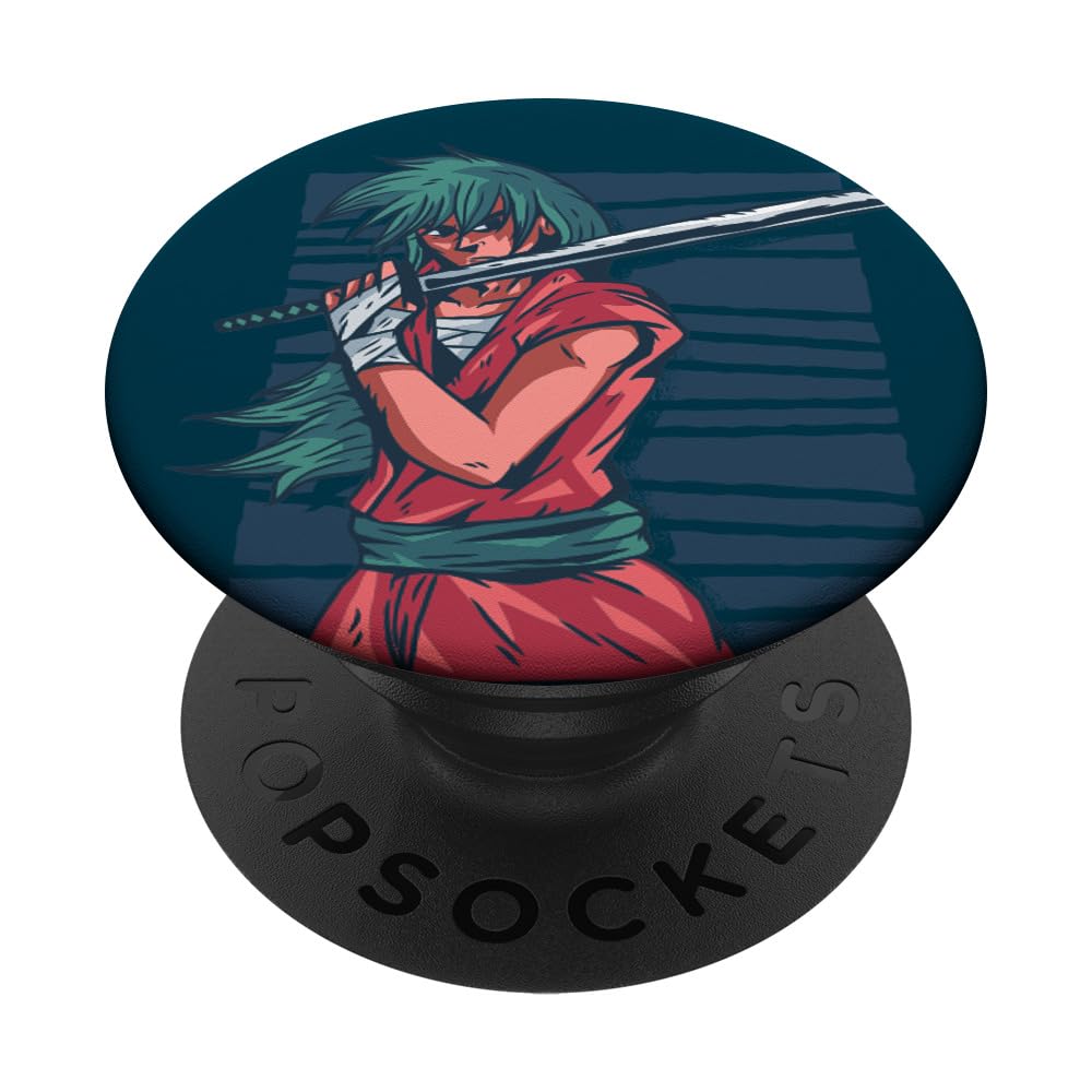 Samurai Ninja Japanese Cartoon Anime Manga Hero Cosplay Gift PopSockets Adhesive PopGrip