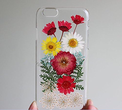 Rebbygena DIY iPhone 6 Case Dried Floral Real Flower iPhone 6s Case for Girl 4.7 Inch Smart Apple Mobile Phone