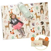 Infant Shining Baby Play Mat, 58"x78", BPA Free Folding Mat for Baby Children Crawling Waterproof and Antislip (Happy Zoo)
