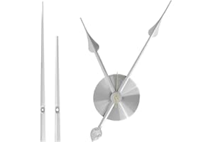 EMOON 2 Pair Hands 3D Clock Movement DIY Large Wall Clock Quartz Clock Mechanism for Home Art Decor (Silver)