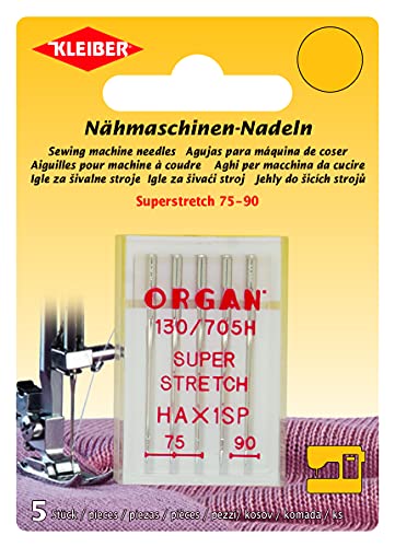 Kleiber + Co. GmbH Agujas para máquina de coser Organ 69995, acero, plata, tamaño: 75-90