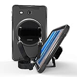 Galaxy Tab E 9.6 Case,STLDM Heavy Duty Shockproof Three Layer Hybrid Impact Resistant Full-Body Protective Case for Samsung Galaxy Tab E 9.6 Inch Tablet with Kickstand,Shoulder Strap, Black