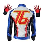 DAZCOS US Size PU Leather Soldier 76 Cosplay Jacket/Gloves (Men Small, Jacket and Golves)