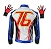 DAZCOS US Size PU Leather Soldier 76 Cosplay Jacket/Gloves (Men Small, Jacket and Golves)