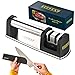 Knife Sharpener + Sheath for Perfect Sharp Knives | Chef Kitchen Knife Sharpener + Knife Edge-Guard Set | 2 Stage Knife Sharpening System Restores your Damaged Blades in Seconds by Redpeaq