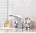 Greenspring Waterfall Widespread Crystal Handles Bathtub Faucet Spa Spout Tub Sink Tap,Chrome Finished