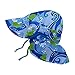 i play. by green sprouts Baby & Toddler Flap Sun Protection Hat | All-day UPF 50+ sun protection for head, neck, & eyes Blue Turtle Batik, 2T/4T