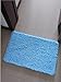 Hughapy Chenille Bathroom Rug Non Slip Bath Mat Extra Soft and Absorbent Shaggy Rugs Plush Carpet Mats for Bathroom Living Room（Blue, 23.6x15.7 inch