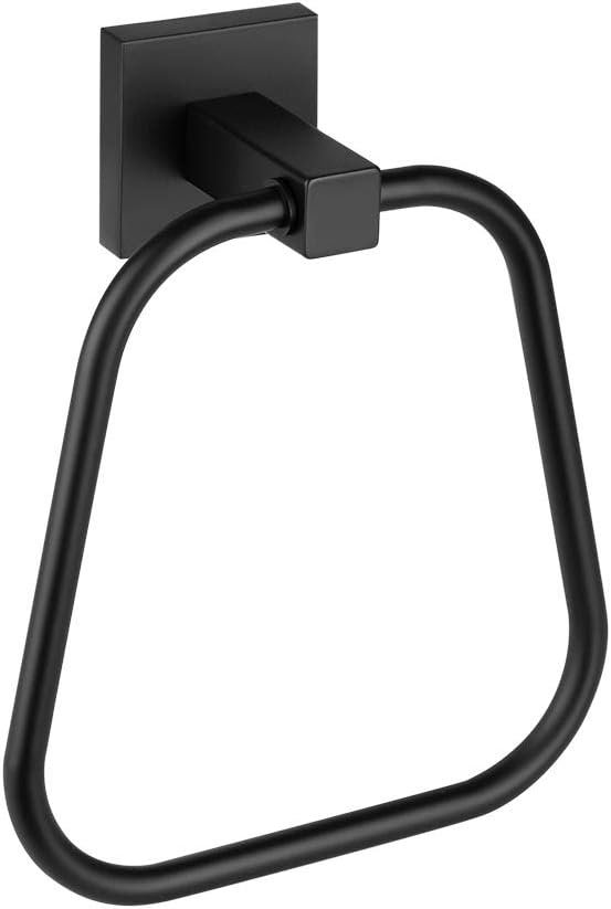 JOUBU Bathroom Towel Holder Round Black Rustic Hand Towel Ring Wall Mount Heavy Duty Bath Towel Rack SUS304 Stainless Steel Towel Hanger Bathroom Accessories Matte Black: Home & Kitchen