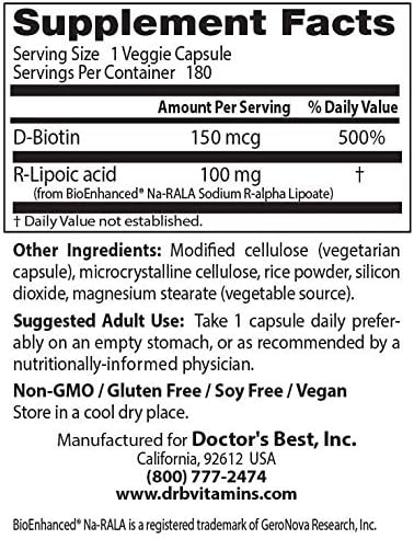 Doctor’s Best Stabilized R-Lipoic Acid with BioEnhanced Na-RALA, Non-GMO, Gluten Free, Vegan - Image 5