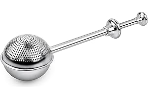 Flour Duster for Baking, One-Handed Operation, Powdered Sugar Shaker Duster, Pick Up and Dust Flour Sifter, Tea Strainer (Hal