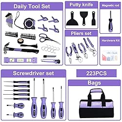 Purple Tool Set,ACOSEA 223-Piece Tool Sets for