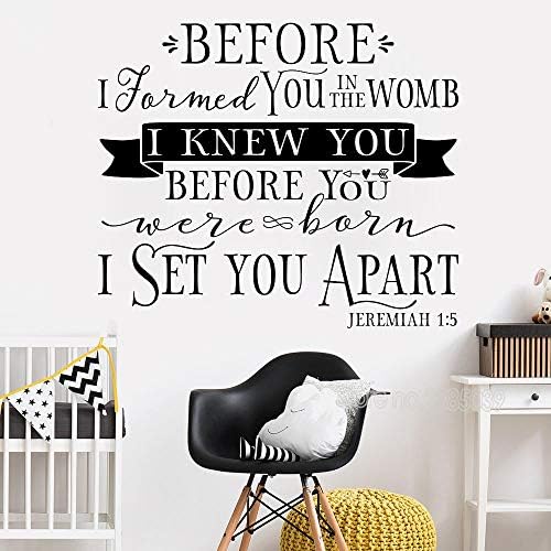 Vinyl Wall Words Scripture Bible Nursery Verse Flag Jeremiah 1:5 Before. Wall Sticker for Kids Room Art Home Decor Decal