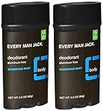 Every Man Jack Aluminum Free Deodorant Signature Mint Pack of 2