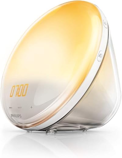 Philips HF3520/01 Plastic Wake-Up Light Alarm Clock Sunrise Simulation 5 Sounds
