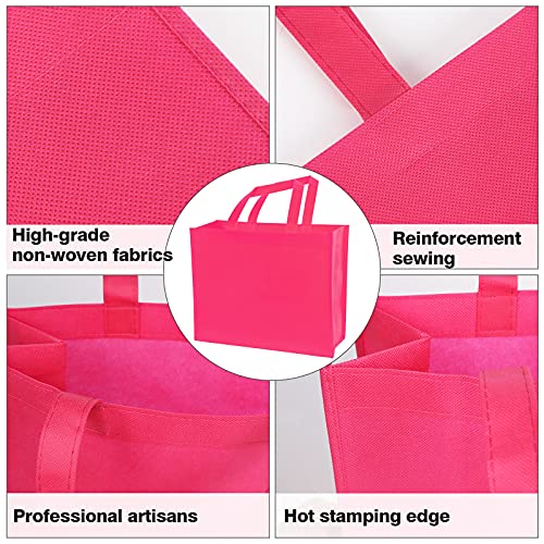Shindel 12 Pack Party Gift Tote Bags, 13x11 inch Non-Woven Bag Reusable Grocery Bag with Handles, for DIY Party Favors and Birthday Gifts, 12 Colors