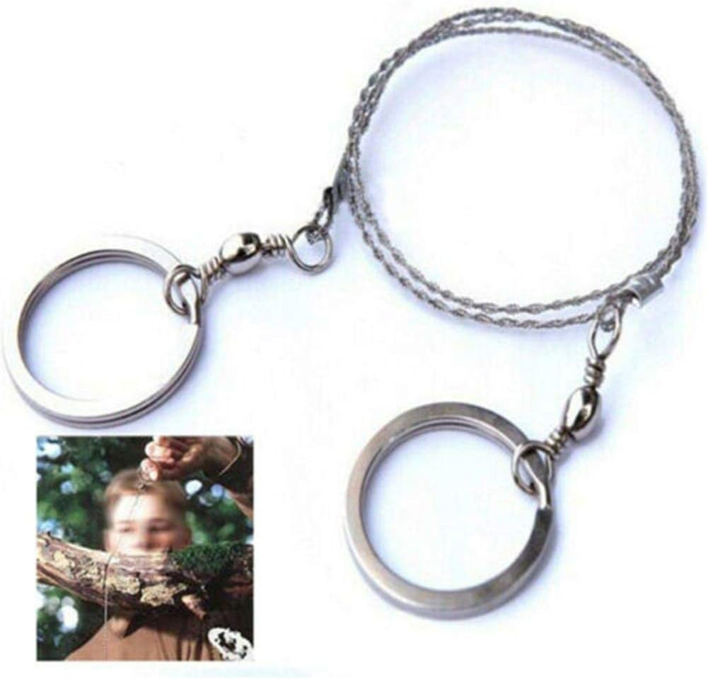 2 Pcs Survival Gear Rescue Saw Multifunctional Portable Life Chain Saw Blade Stainless Steel Wire Saw Cutter Survival Wire Saw for Camping Hiking Hunting