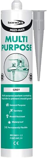 Bond It Multi-Mate GP Silicone Sealant Grey Fungicide Waterproofer 20 Yr Flex view 3