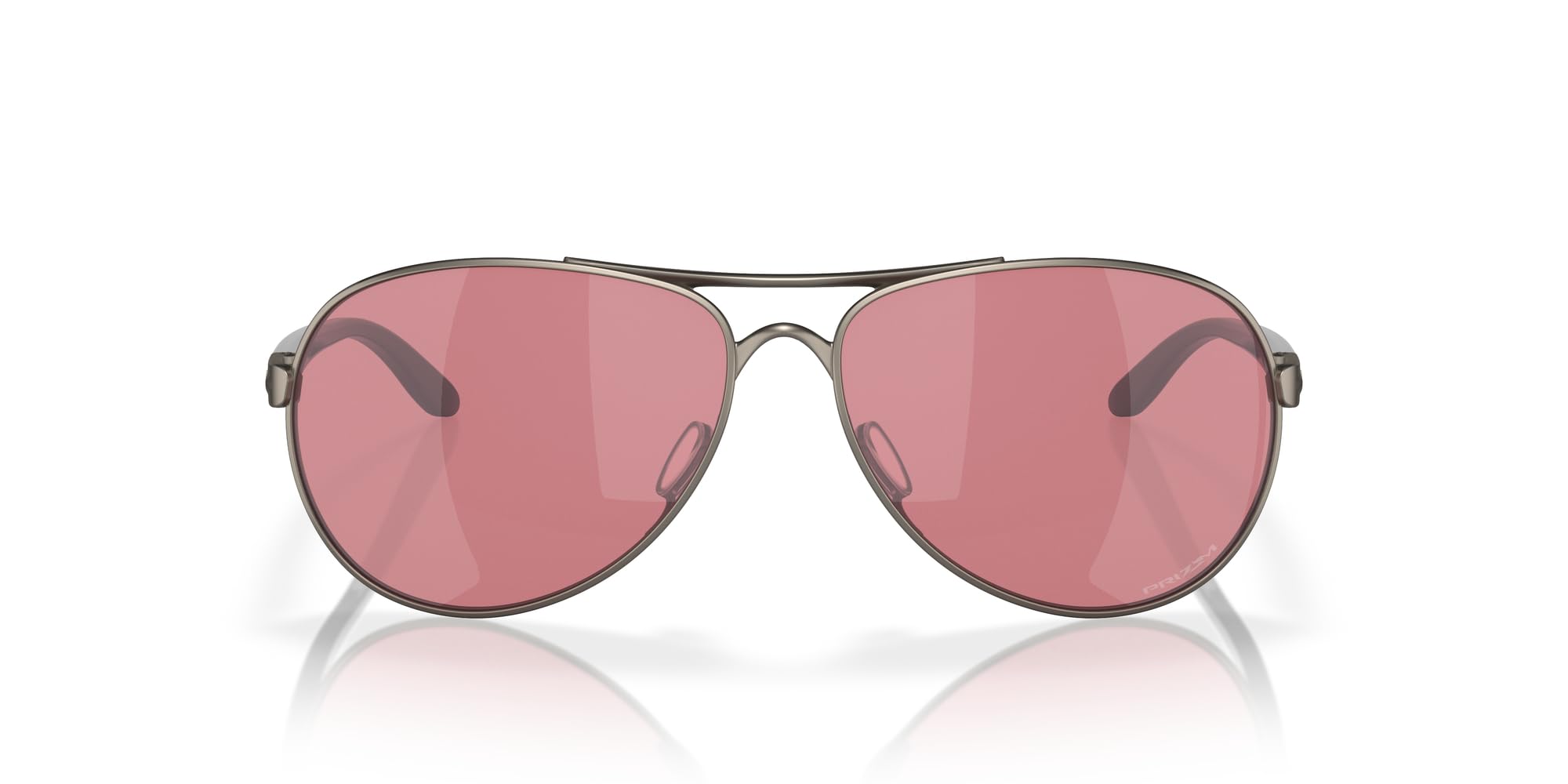 Oakley Women's OO4079 Feedback Aviator Sunglasses, Satin Gunmetal/Prizm Dark Golf, 59 mm Image