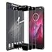 LK 3 Pack Screen Protector Compatible for Moto Z2 Force Tempered Glass Full Cover 9H Hardness, Case Friendly - Black