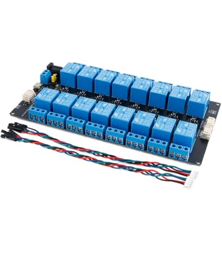 16 Channel I2C Relay Module For Arduino & Raspberry Pi - 3.3V/5V With PCF8575 Chip