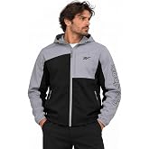 Reebok Mens Lightweight Fleece-Lined Softshell Jacket, Wind Resistant Hood | Wind and Water Resistant Shell for Daily Commutes or Travel, Streamlined Athletic Cut, Protective Collar for Chilly Mornings