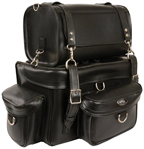 Milwaukee MP8100-BLK-PCS Black Heavy Duty Plain Sissy Bar Bag (18X12X9)