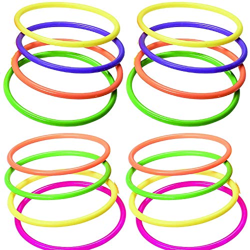 HRLORKC Plastic Ring Toss Game Set Rings for Ring Toss for Kids Outdoor Games Plastic Carnival Rings Carnival Games for Carnival Party and Parent-Child Games (32 pcs)