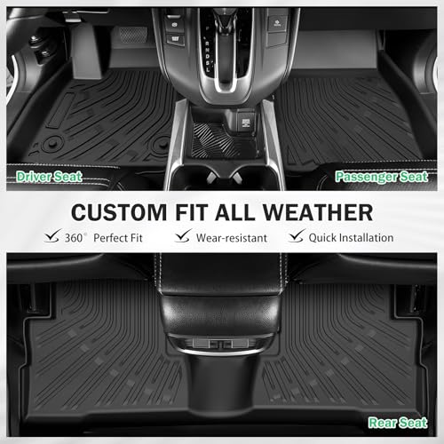 All Weather Floor Mats & Cargo Liner for 2022-2025 2026 Hyundai Tucson (Not Fit Hybrid/PHEV), Custom Fit 1st & 2nd Row with Trunk Mat Back Seat Cover Protector Full Set for Tucson Accessories Heavy