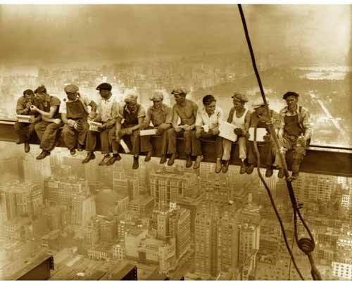 Photographs - DS Decor Photos Quality digital print of a vintage photograph –Lunch Atop A Skyscraper, New York 1932. Sepia Tone 5x7 inches - Luster Finish