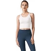 Redqenting Longline Sports Bra for Women with Removable Padded,Sexy Criss Cross Back Strappy Yoga Bras Workout Tank Tops
