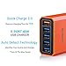 Lumsing Quick Charge 2.0 40W Multi-Port USB Desktop Charging Station Dock with Smart IC Technology, 1 Port QC2.0 + 4 Port with Smart IC Technology, 5 Port USB Desktop Charger for SmartPhones Orange