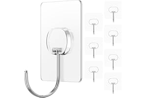 Large Adhesive Hooks for Hanging Heavy Duty Wall Hooks Self Adhesive Towel Coat Hooks Waterproof Transparent Hook for Bathroo