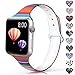 Sunnywoo Sport Band Compatible with Apple Watch 38mm 40mm 42mm 44mm, Narrow Soft Fadeless Floral Silicone Slim Thin Replacement Wristband for iWatch Series 4/3/2/1 Women Men