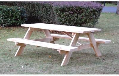 Northern Tool and Equipment Rectangular Shaped Wooden Picnic Table - 72in.L x 60in.W x 27 1/2in.H Overall Size