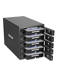 Sisun Herramienta Soporte de aluminio USB 3.0 5 Bay SATA de 3,5 pulgadas Hard Drive Enclosure última intervensión 5 x 10TB Disco