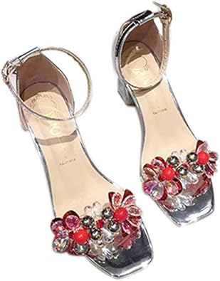 bling block heel sandals