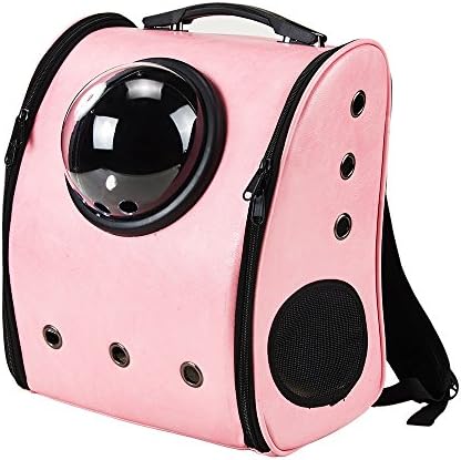 Siray Astronaut pet pack,Capsule Backpack,Multiple vents,Suitable for small pets,Height: 38CM Length: 32CM Width: 22CM (Pale pink)