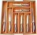 Utopia Kitchen Bamboo Expandable Cutlery Tray - Silverware & Utensils Organizer - 8 Compartment