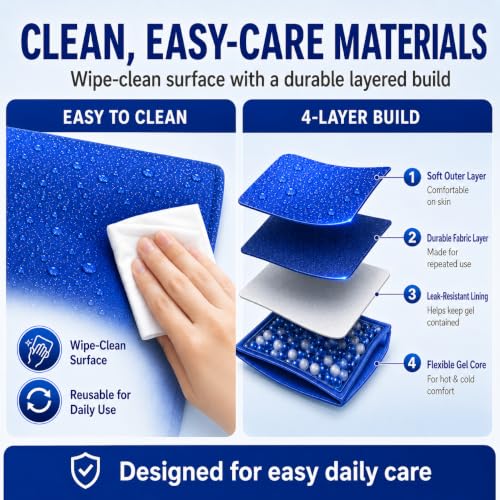 UZISUO Large Ice Pack Extra Long-Lasting Cooling, 3Pcs Reusable Cold Pack, Flexible Hot & Cold Gel Pad，Adjustable Ice Wrap for Knee, Shoulder, Ankle, Back & Neck，Post-Sport Recovery