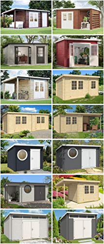 Alpholz Gartenhaus Maria-Optima 28 aus Massiv-Holz | Gerätehaus mit 28 mm Wandstärke | Garten Holzhaus inklusive Montagematerial | Geräteschuppen Größe: 320 x 320 cm | Pultdach – Bild 4