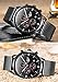 Fashion Casual Luxury Brand Mens Analog Quartz Watch Date Steel Mesh Strap Thin Dial Clock (Black)