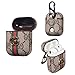 Fit for AirPods 1&2 Wireless Headphone Cases,New Luxury Leather Fashion GG Monogram Style Full Protective Shockproof Cover with Carabiner for Apple AirPods Charging Case(GG)