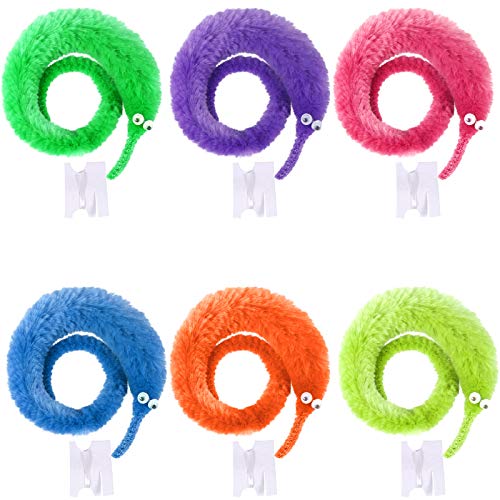 UNIME 12 Pack Magic Worm Toys Wiggly Twisty Fuzzy Worms On String Trick ...