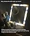Makeup Mirror with Lights , LED Lighted Movable Vanity Mirror Bright LED Magnification Large Screen Touch Dimmable (White)