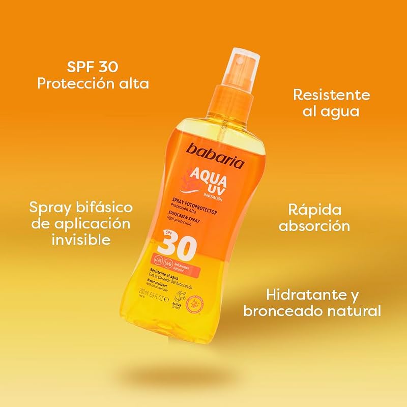 - Aceite Protector Solar 30 Spf | Crema Solar Con Aloe Vera | Autobronceador Corporal Natural | Aceite Solar De Rápida Absorción | Bruma Solar En Spray