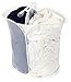 Smart Design Mesh Pop Up 2 Compartment Laundry Sorter Hamper w/ Handles - Durable Fabric Collapsible Design - for Clothes & Laundry - Home Organization (Holds 4 Loads) (18 x 26 Inch) [White]