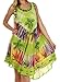 Sakkas 101RC Palm Tree Tie Dye Caftan Dress / Cover Up - Lime - One Size